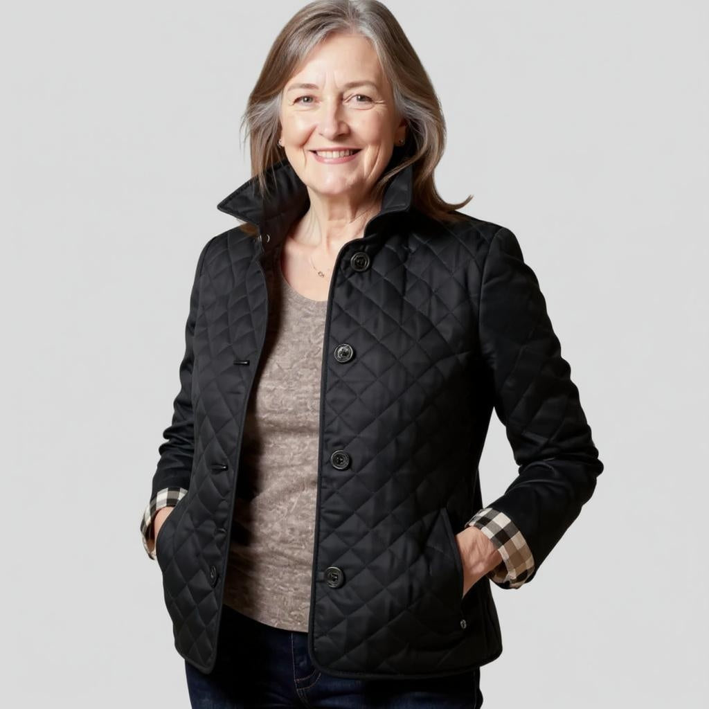 Diana - Casual Quilted Jacket with Turned-Down Collar