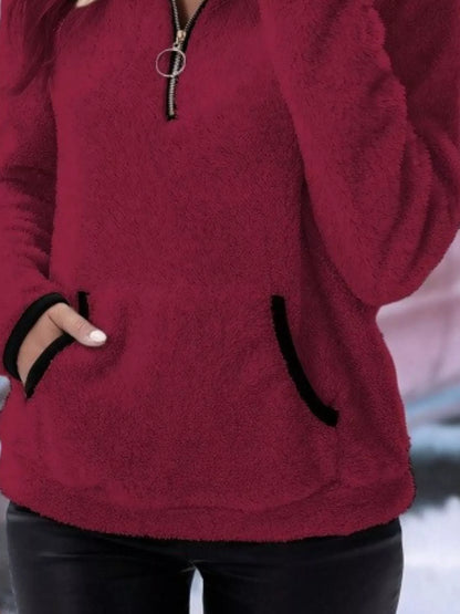 Helen | Damen Half-Zip Fleece Pullover Teddy Jumper