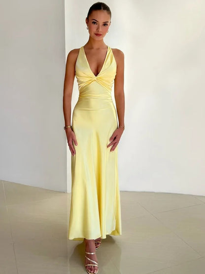 Lydia | Elegant Sleeveless V-Neck Maxi Kleid for Special Occasions