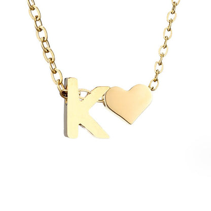 Luna - Gold Heart Letter Halskette