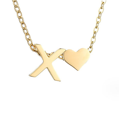 Luna - Gold Heart Letter Halskette