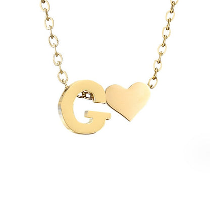 Luna - Gold Heart Letter Halskette