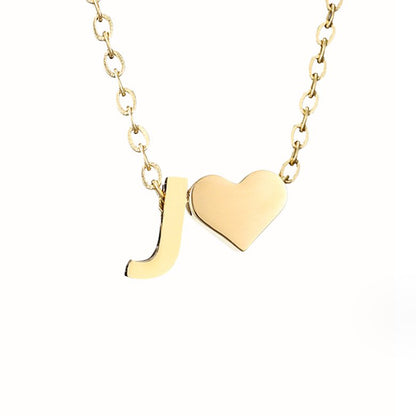 Luna - Gold Heart Letter Halskette
