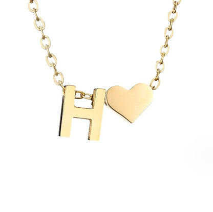Luna - Gold Heart Letter Halskette
