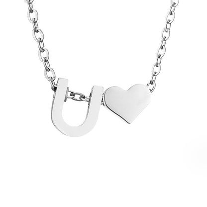 Forever Love & Letter Silver Halskette