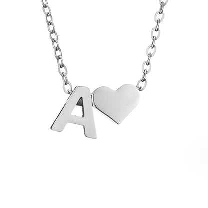 Forever Love & Letter Silver Halskette