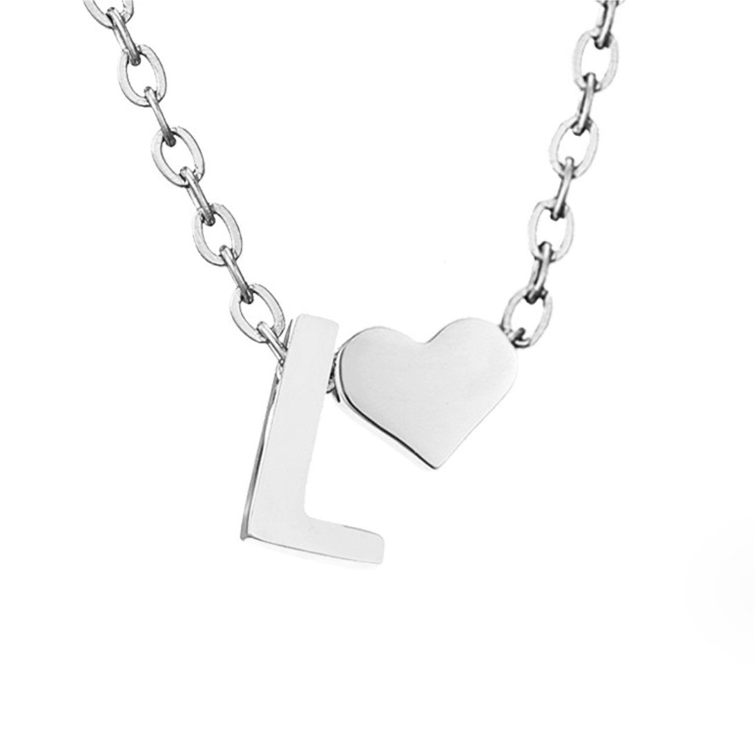 Forever Love & Letter Silver Halskette