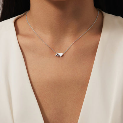 Forever Love & Letter Silver Halskette