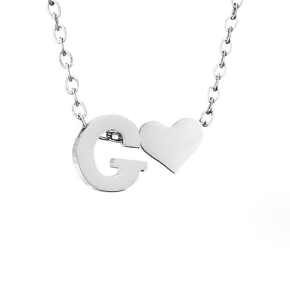 Forever Love & Letter Silver Halskette