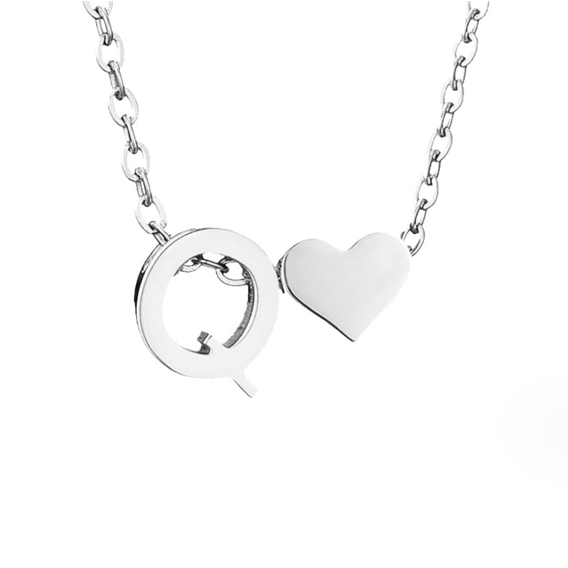 Forever Love & Letter Silver Halskette