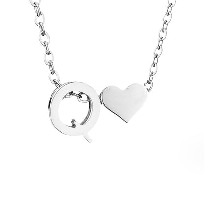 Forever Love & Letter Silver Halskette