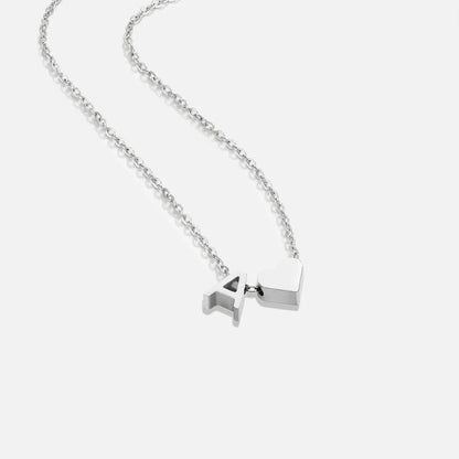 Forever Love & Letter Silver Halskette