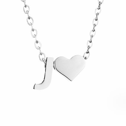 Forever Love & Letter Silver Halskette