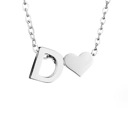 Forever Love & Letter Silver Halskette