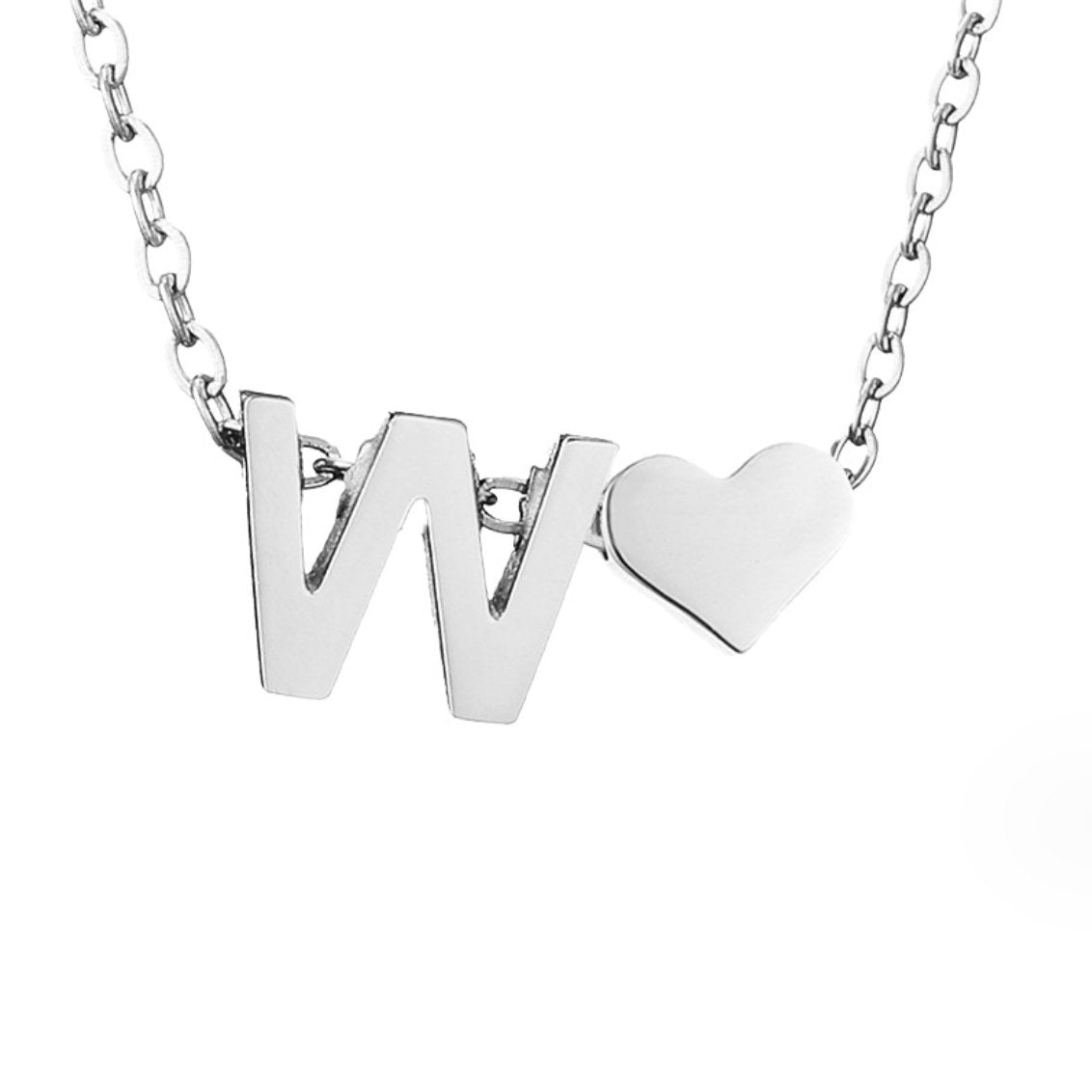 Forever Love & Letter Silver Halskette