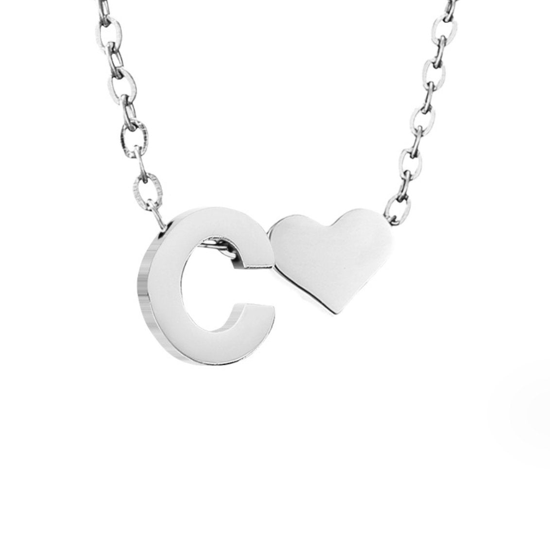 Forever Love & Letter Silver Halskette