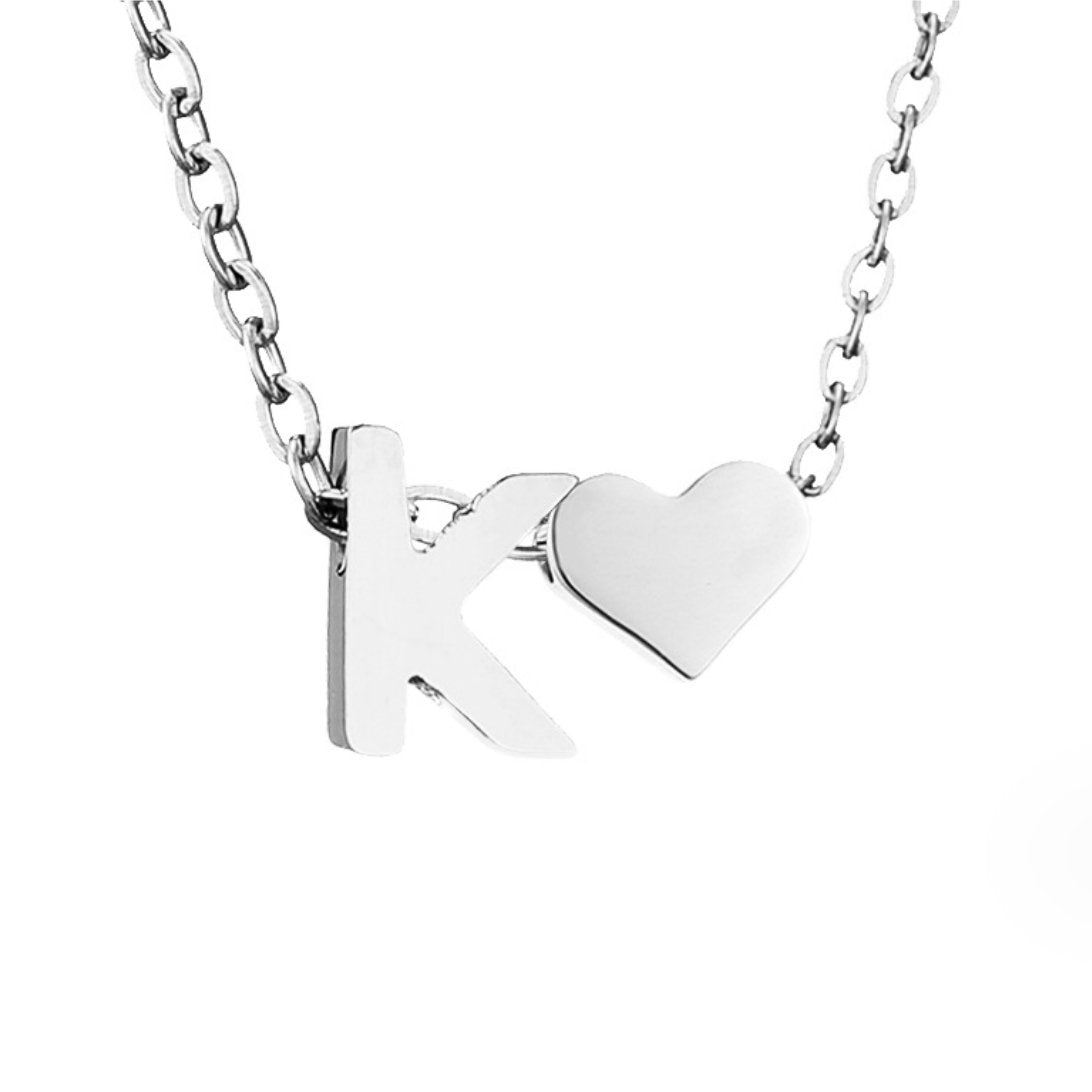 Forever Love & Letter Silver Halskette