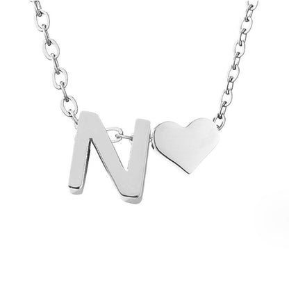Forever Love & Letter Silver Halskette