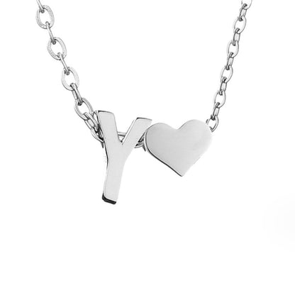 Forever Love & Letter Silver Halskette