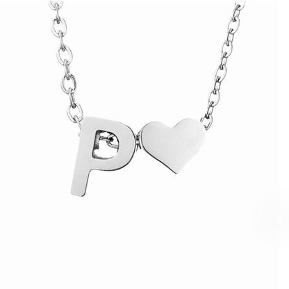 Forever Love & Letter Silver Halskette