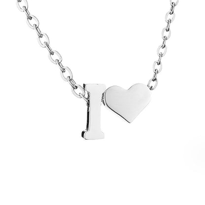 Forever Love & Letter Silver Halskette
