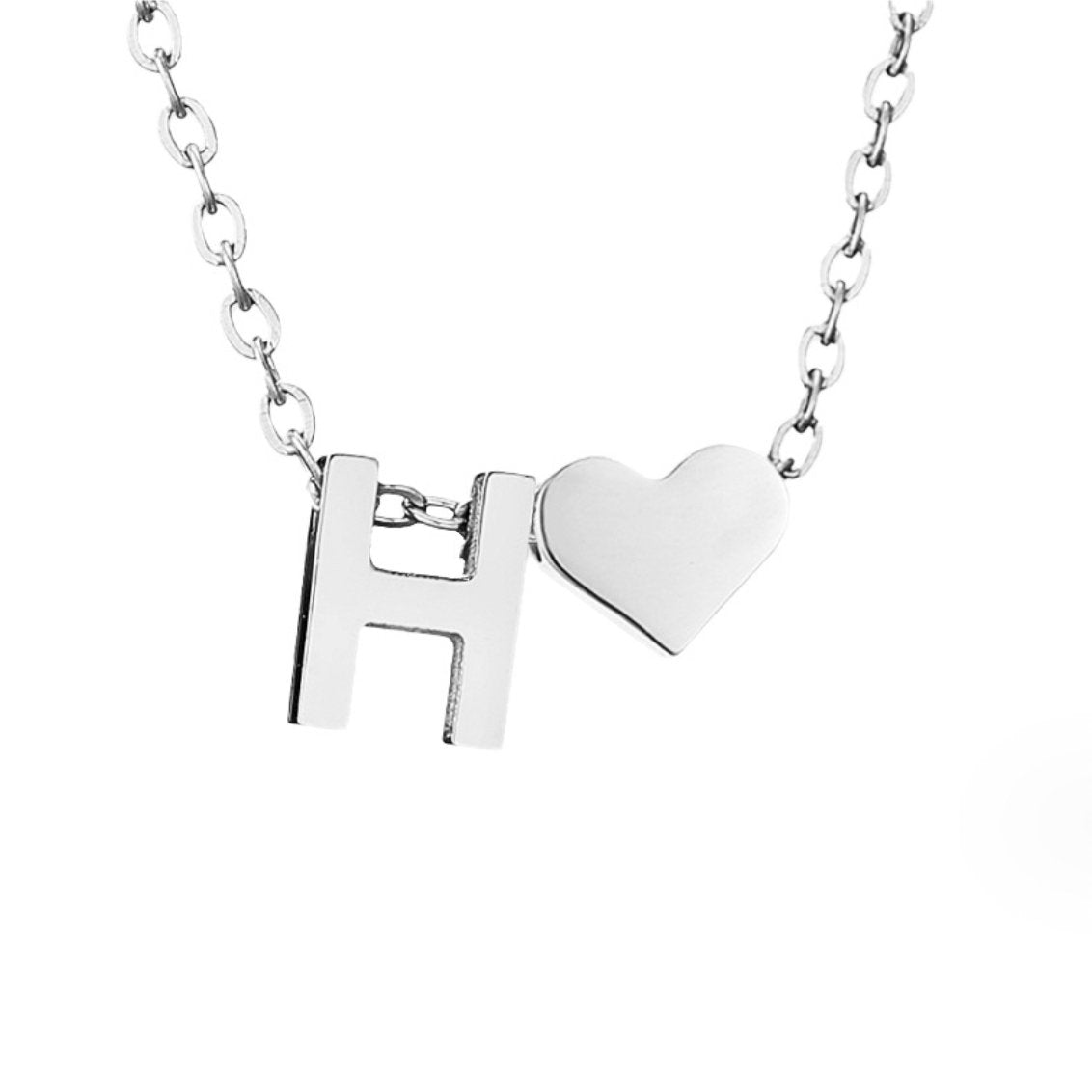 Forever Love & Letter Silver Halskette