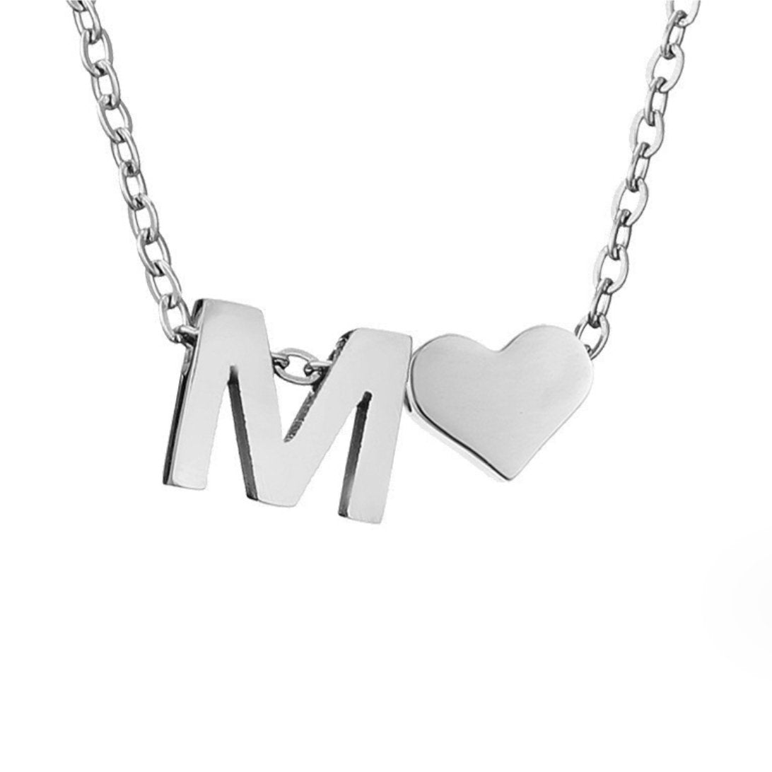 Forever Love & Letter Silver Halskette