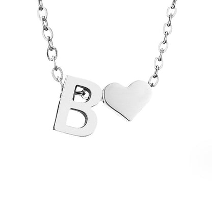 Forever Love & Letter Silver Halskette