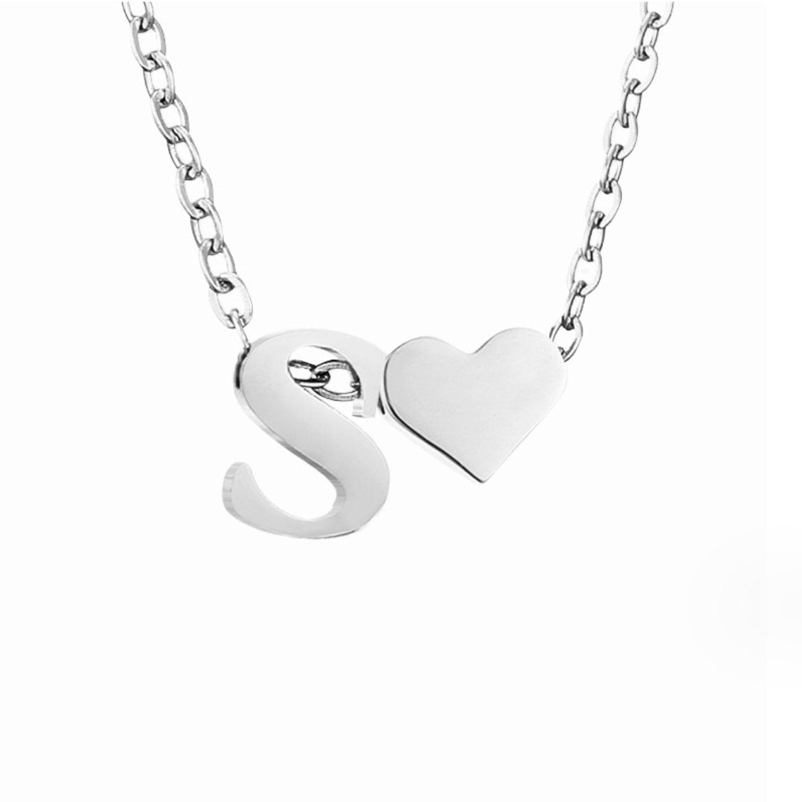 Forever Love & Letter Silver Halskette