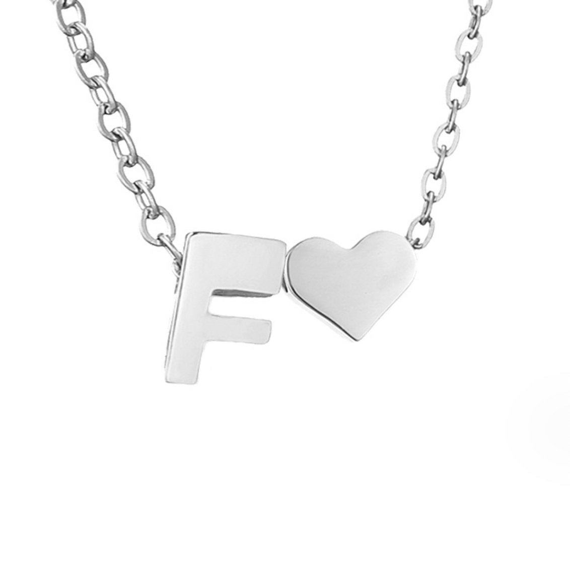 Forever Love & Letter Silver Halskette