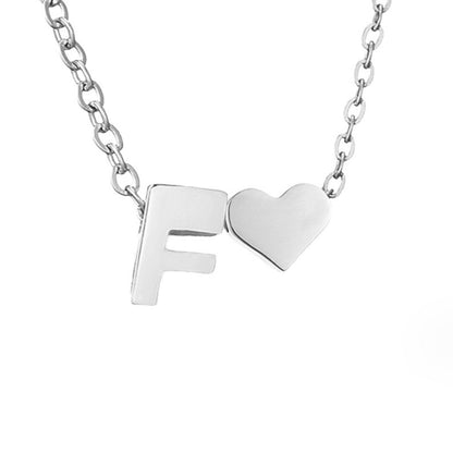 Forever Love & Letter Silver Halskette