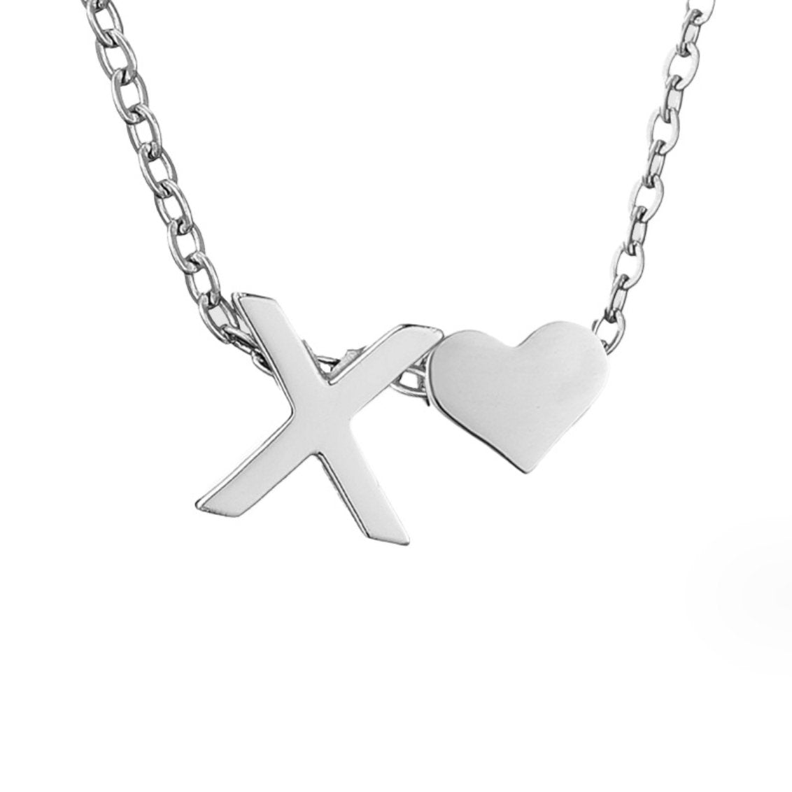 Forever Love & Letter Silver Halskette