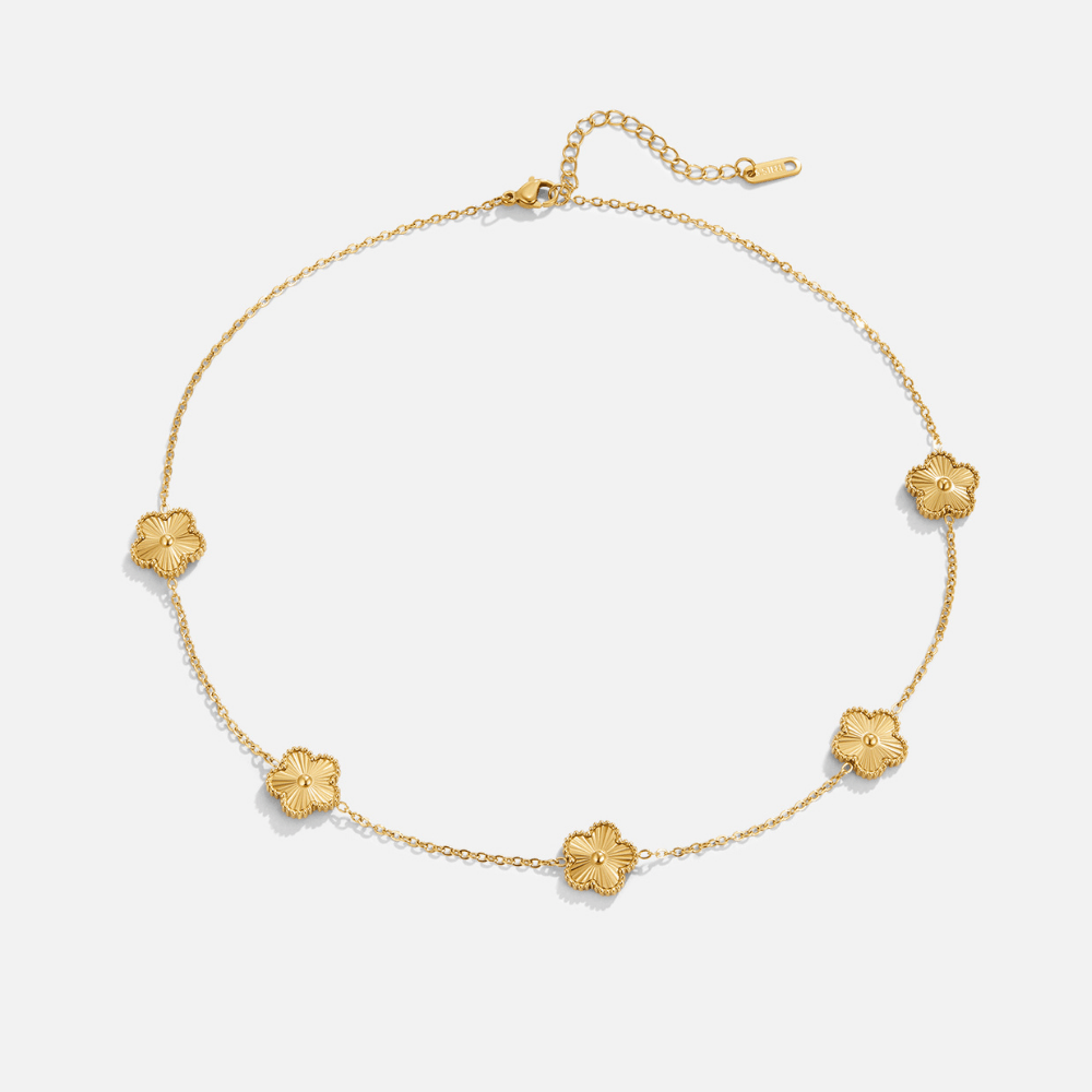 Klaver goldene Halskette