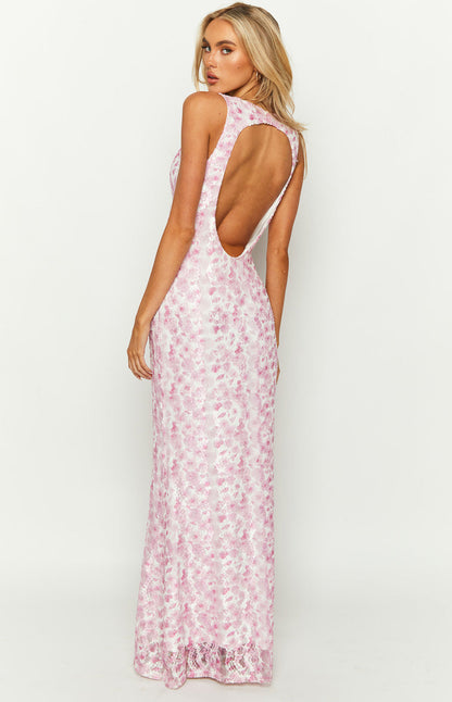 Piper | Elegant Sleeveless Wedding Kleid with Floral Design for Damen