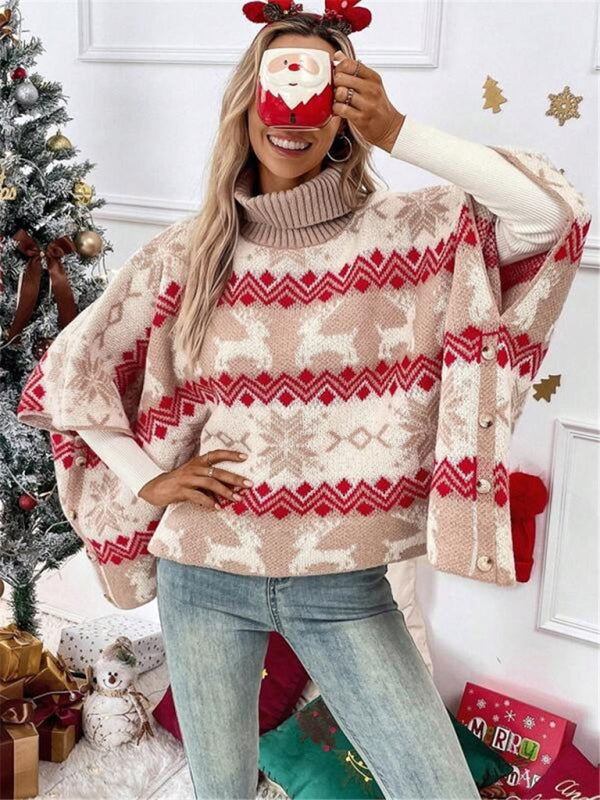 Serena | Damen Oversize Christmas Roll Neck Jumper