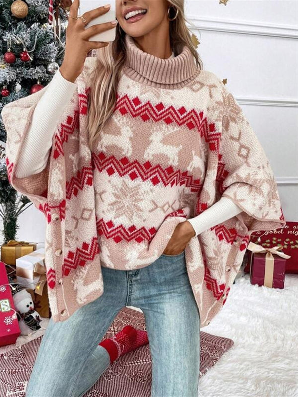 Serena | Damen Oversize Christmas Roll Neck Jumper