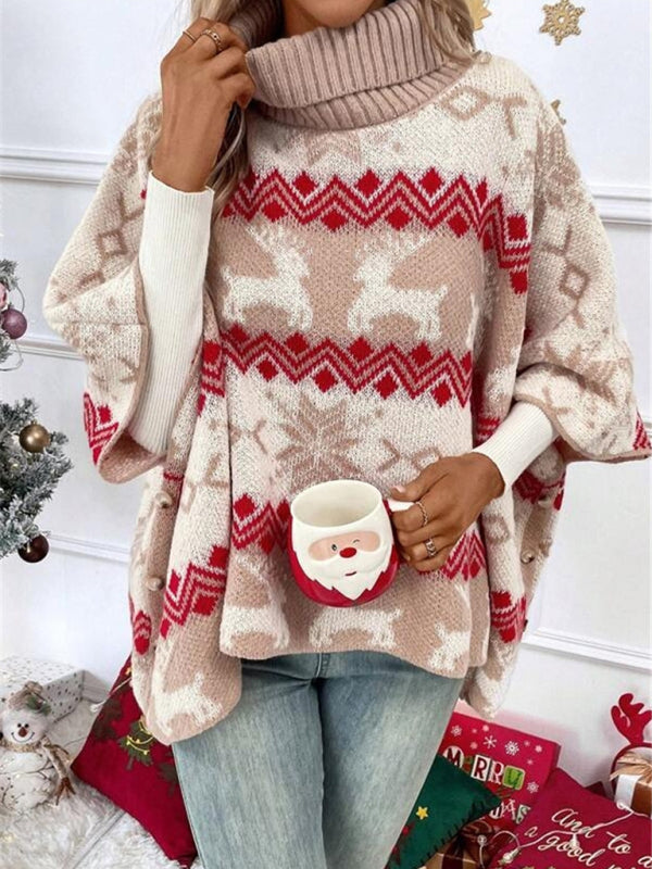 Serena | Damen Oversize Christmas Roll Neck Jumper