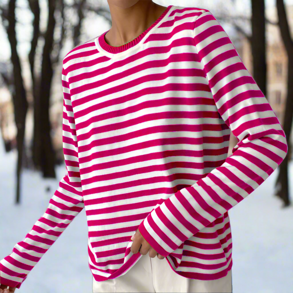 Gail | Striped Cotton Long Sleeve T-Shirt for Damen