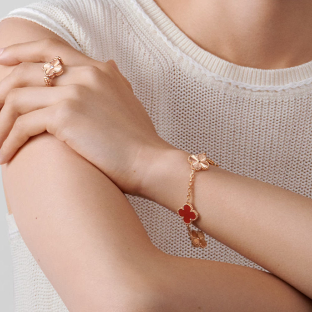 KLEE-ARMBAND DELUXE | ROT & ROSÉGOLD