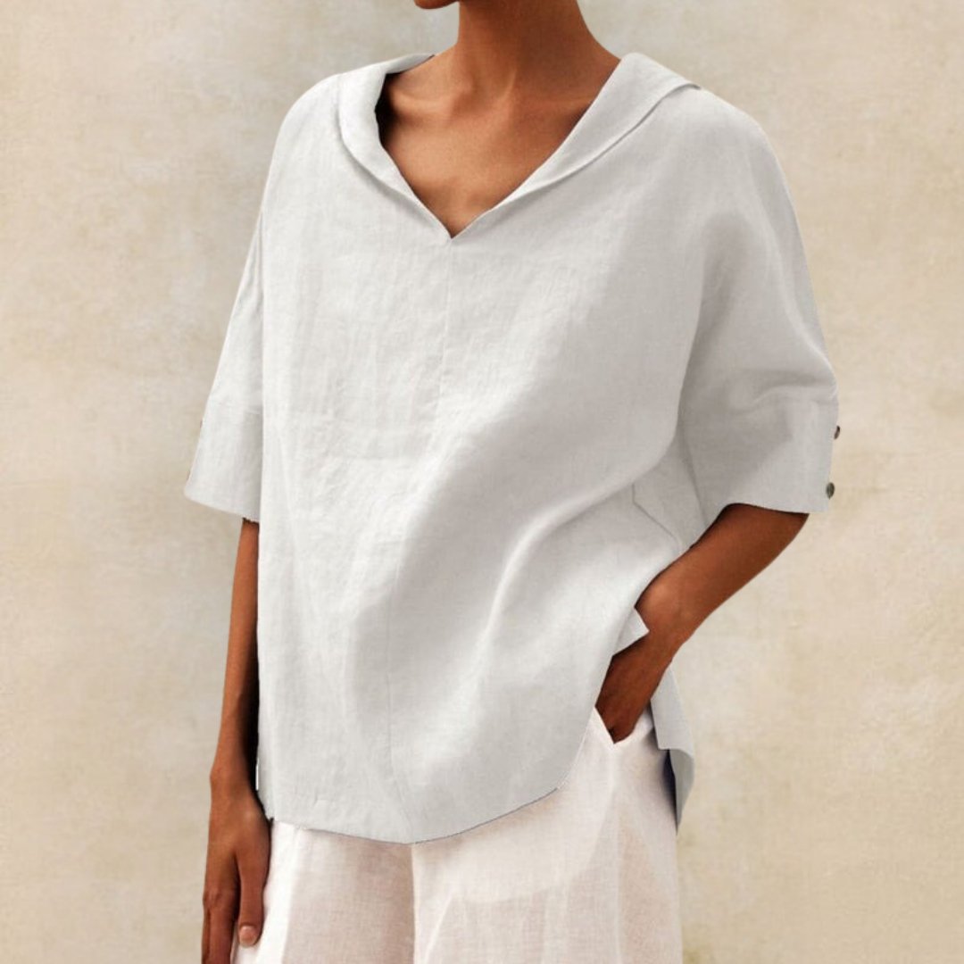 Lena | Damen V-Neck Casual Shirt for Effortless Style