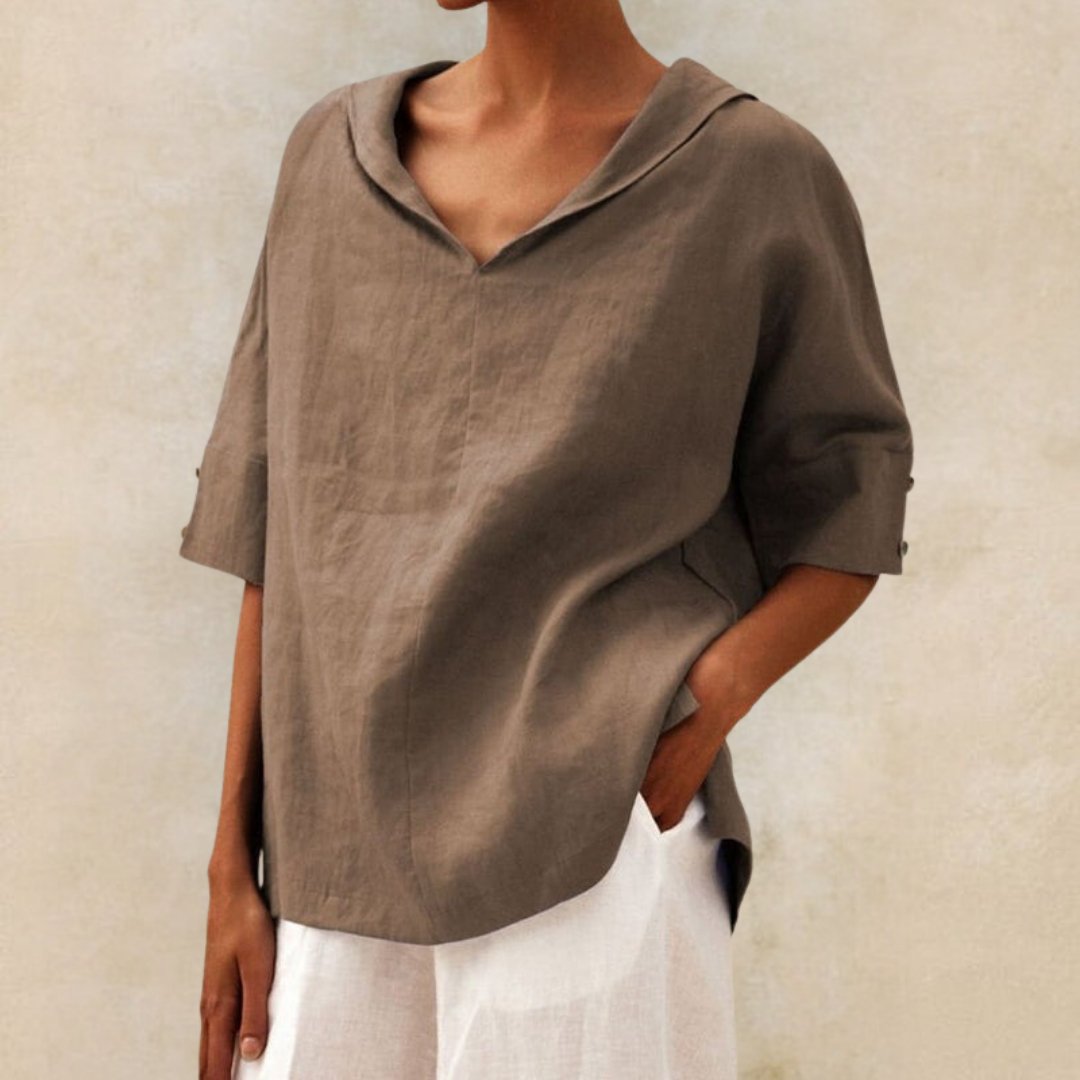 Lena | Damen V-Neck Casual Shirt for Effortless Style