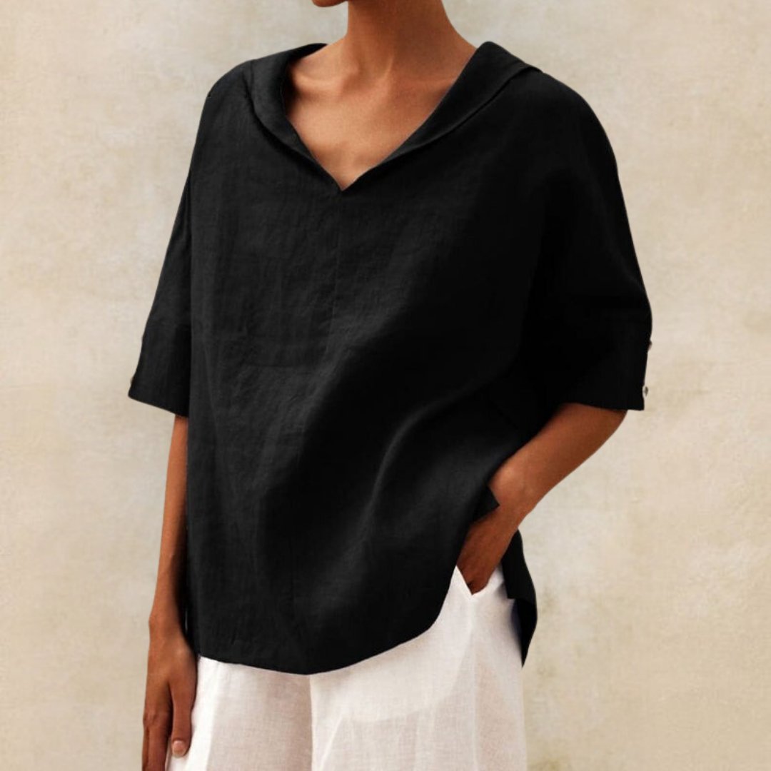 Lena | Damen V-Neck Casual Shirt for Effortless Style