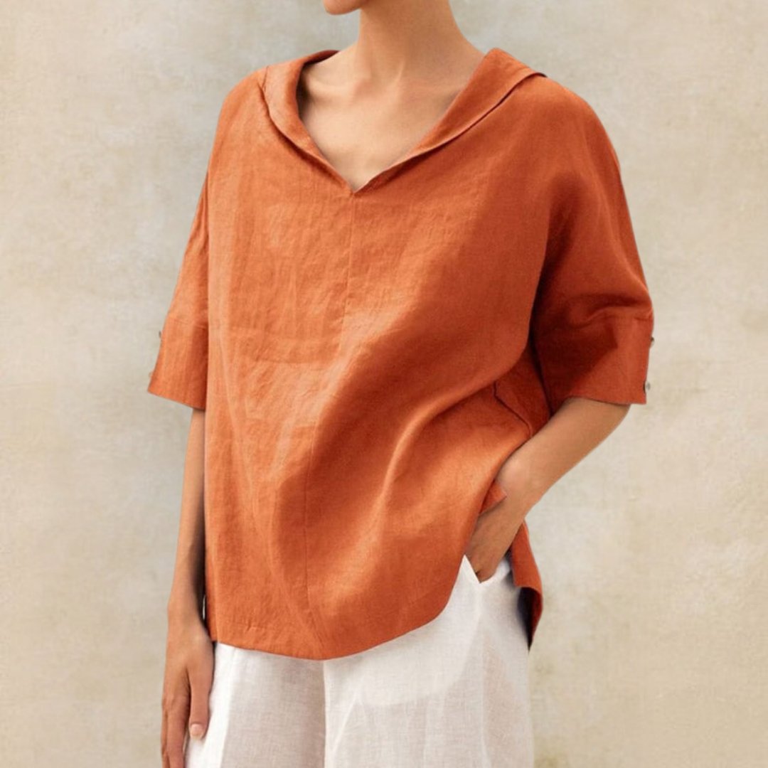 Lena | Damen V-Neck Casual Shirt for Effortless Style