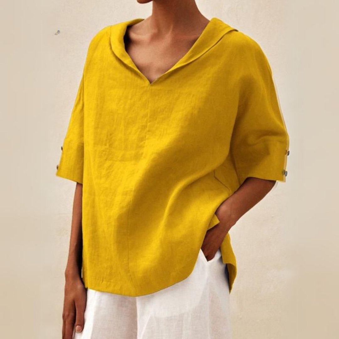 Lena | Damen V-Neck Casual Shirt for Effortless Style