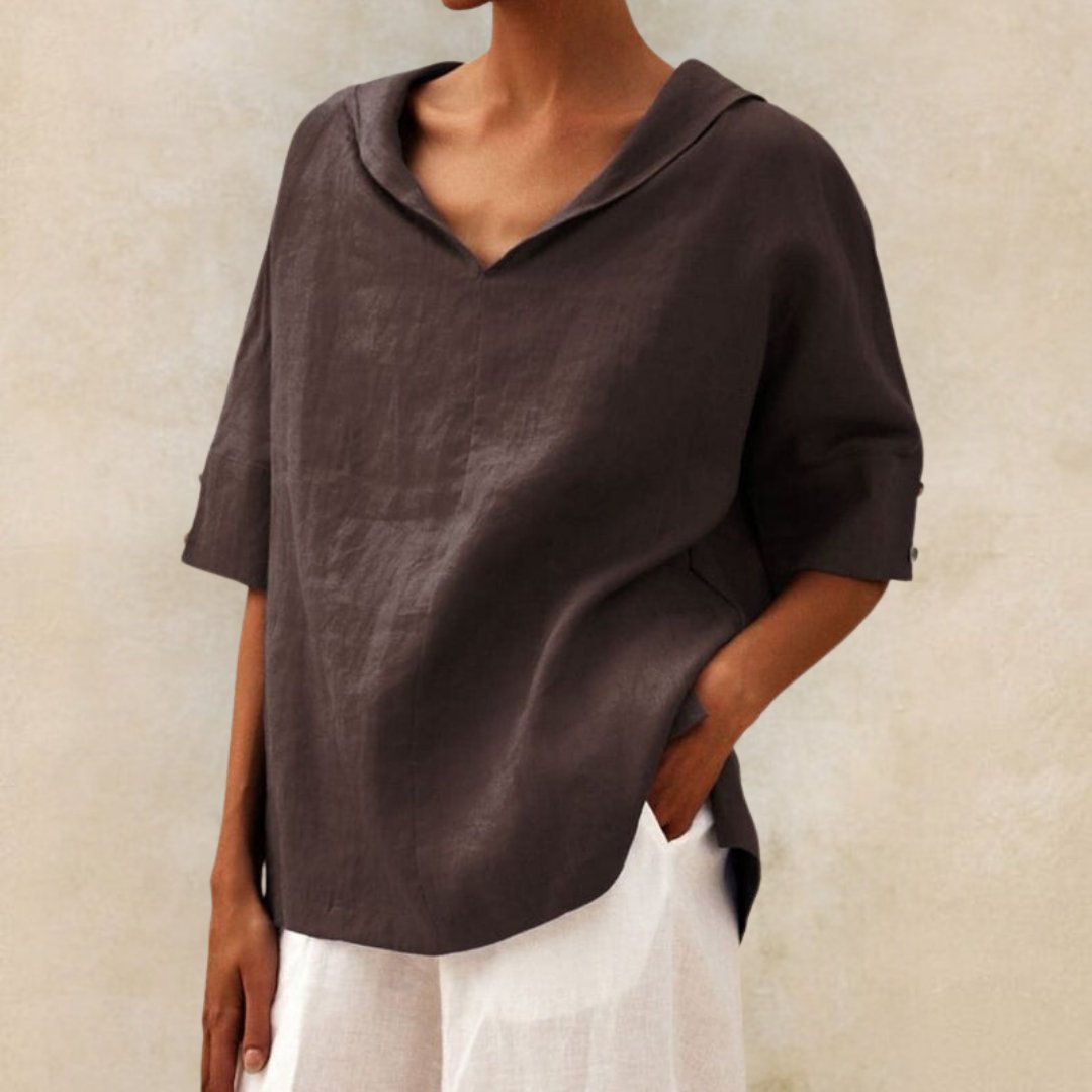 Lena | Damen V-Neck Casual Shirt for Effortless Style