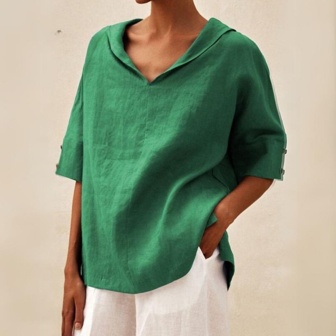 Lena | Damen V-Neck Casual Shirt for Effortless Style