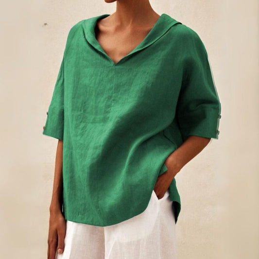 Lena | Damen V-Neck Casual Shirt for Effortless Style
