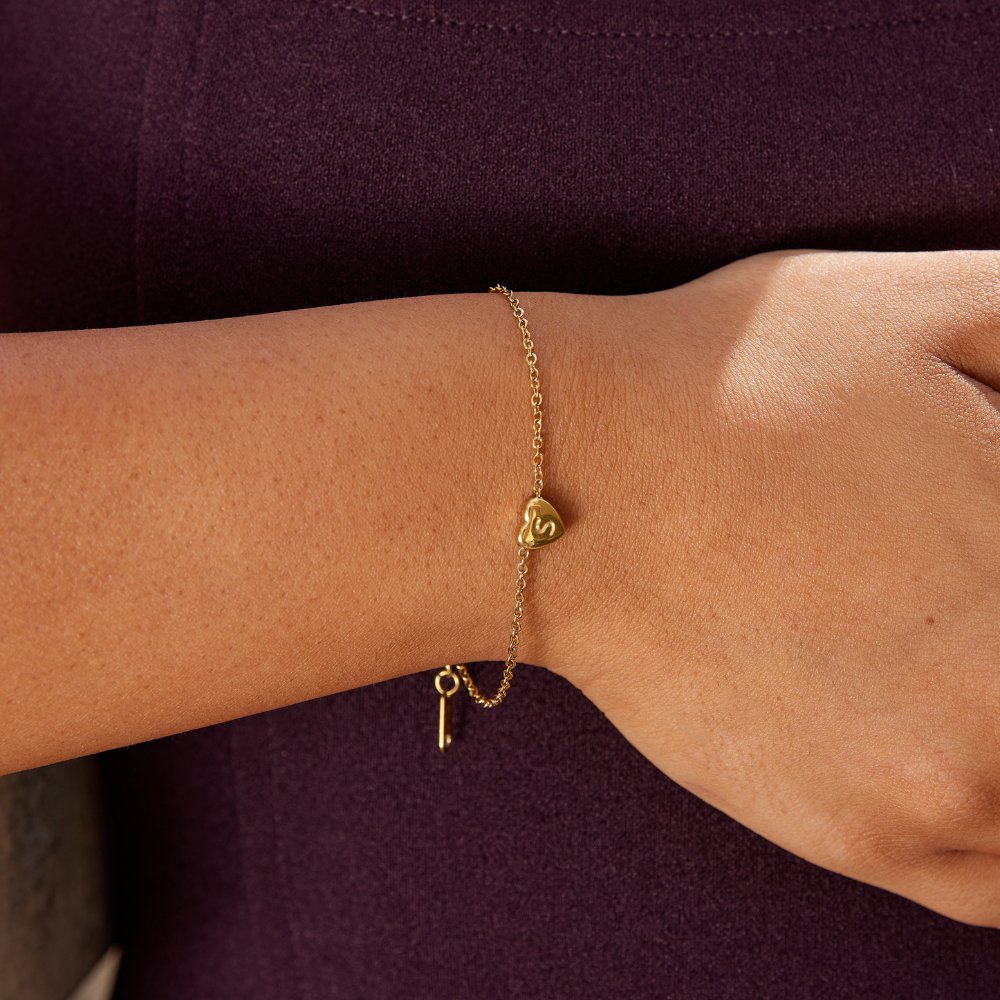 Letter Heart Armband