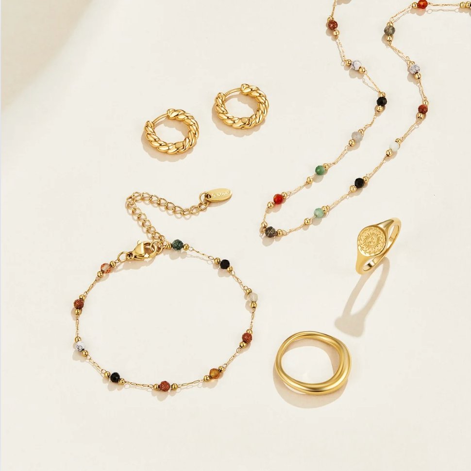 Lulu Beaded Stone Halskette