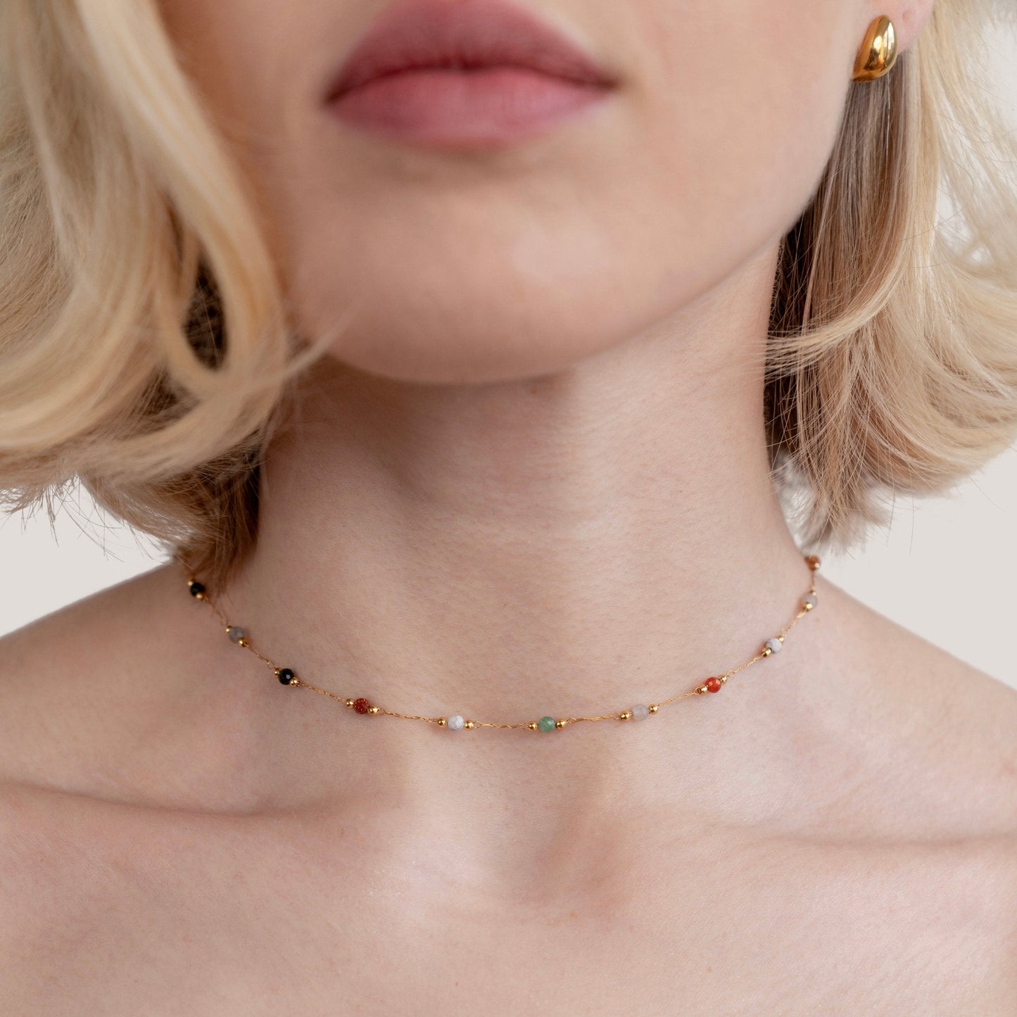 Lulu Beaded Stone Halskette